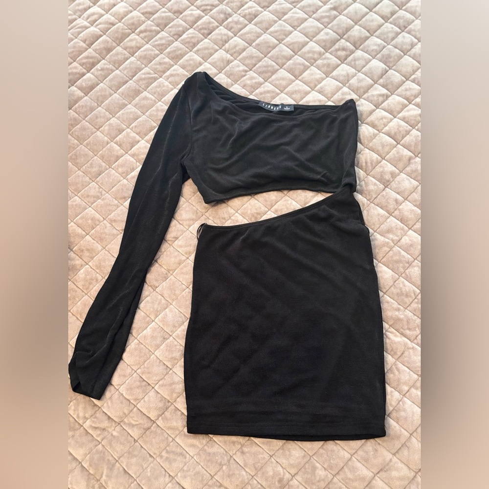 Lioness Black One-Shoulder Mini Dress